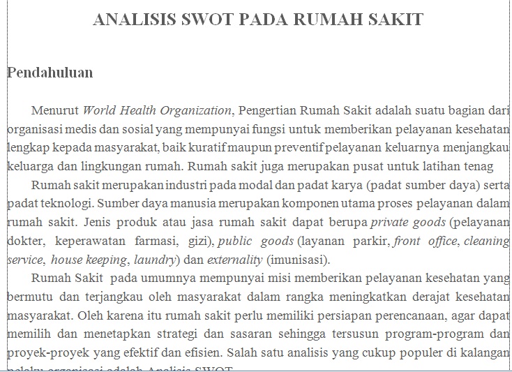 analisis swot